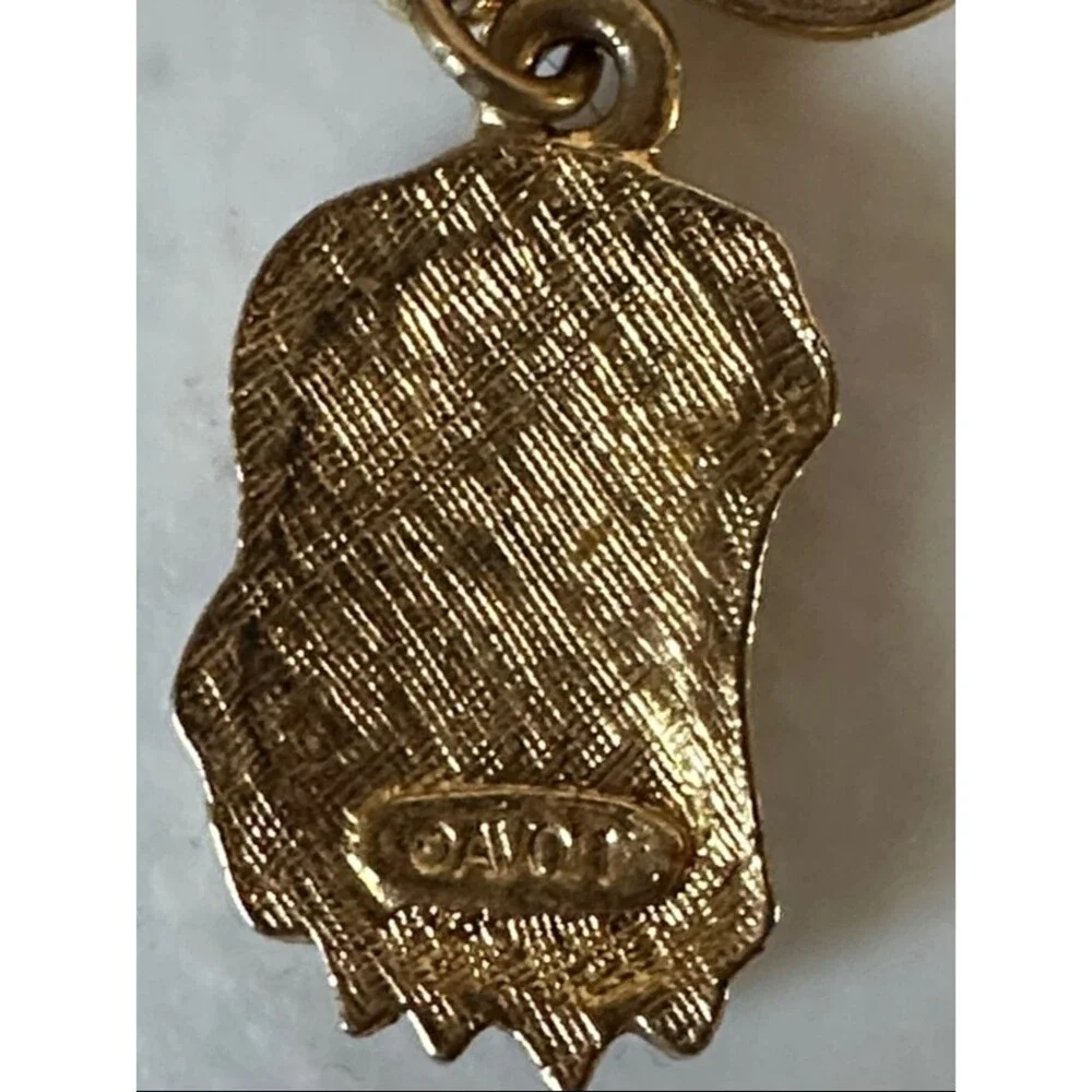 Gold-tone Christmas Charm Safety Pin Brooch - Santa, Tree & Gift